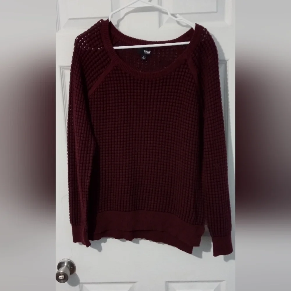 a.n.a. Deep Red Knit Sweater